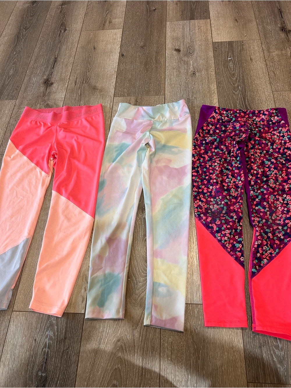 Multi brand  Kids Leggings - Neon Pink, Pastel Tie-Dye & Floral Mix